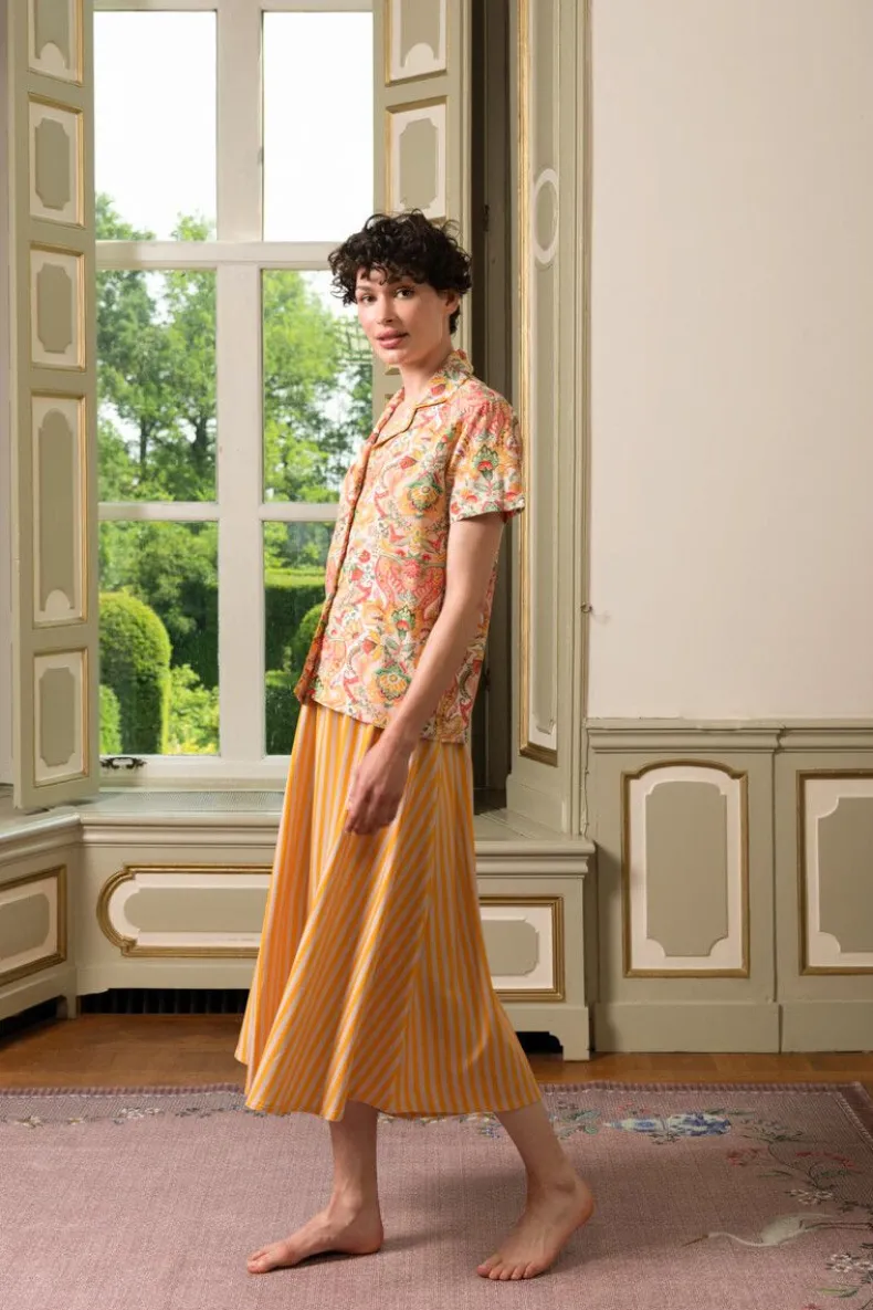 Blouse Korte Mouw Kyoto Festival Geel