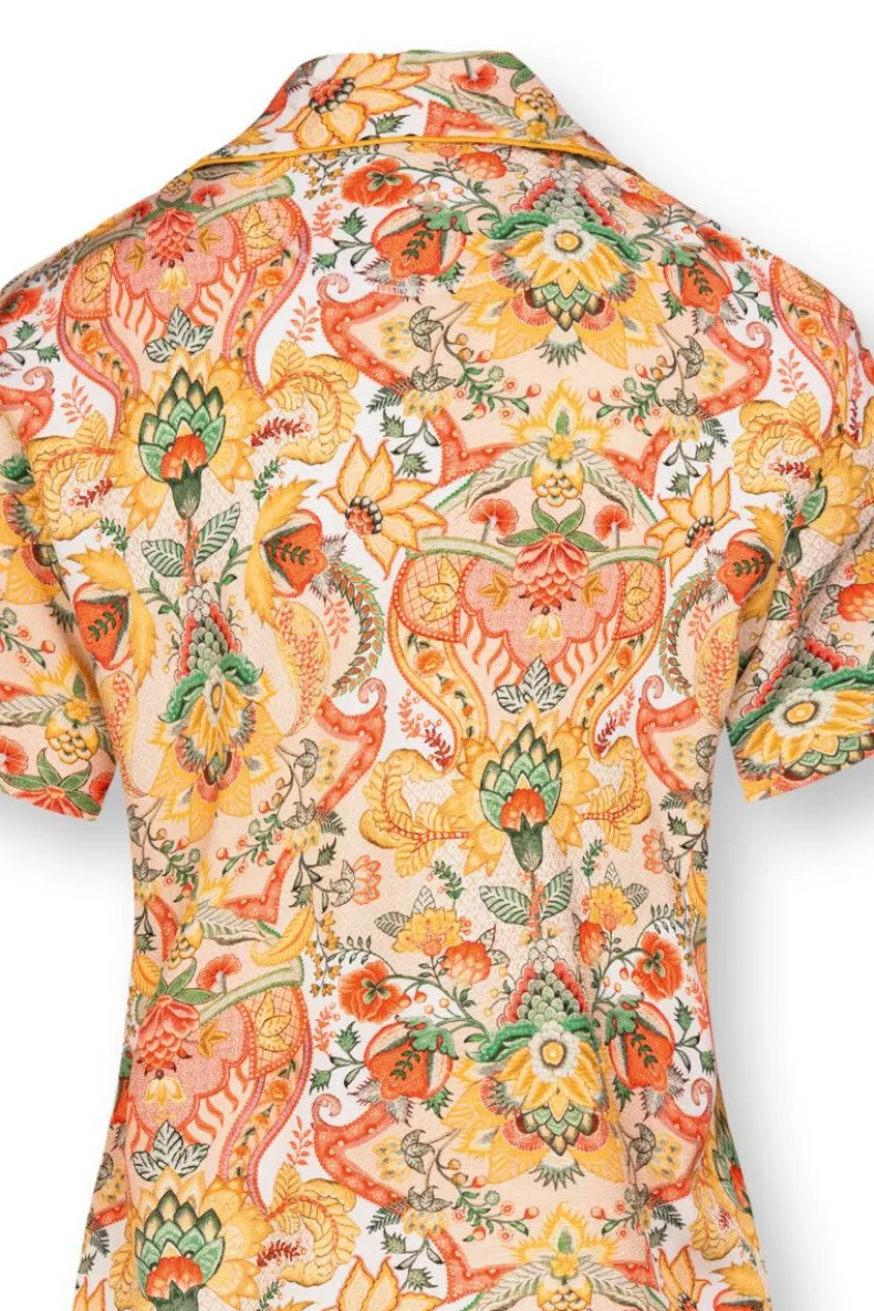 Blouse Korte Mouw Kyoto Festival Geel