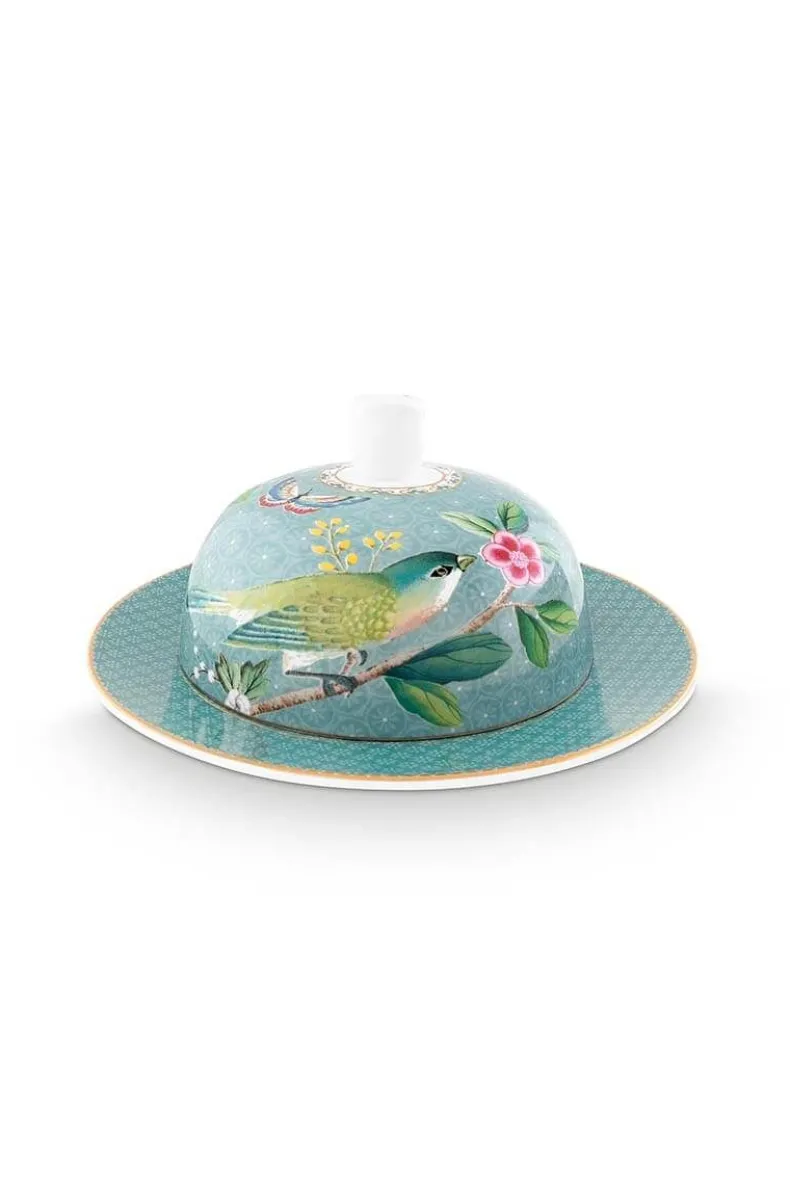 Blushing Birds Botervloot Rond Blue