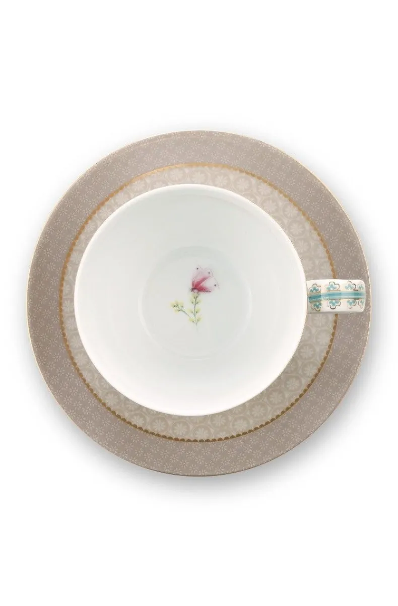 Blushing Birds Cappuccino Kop & Schotel