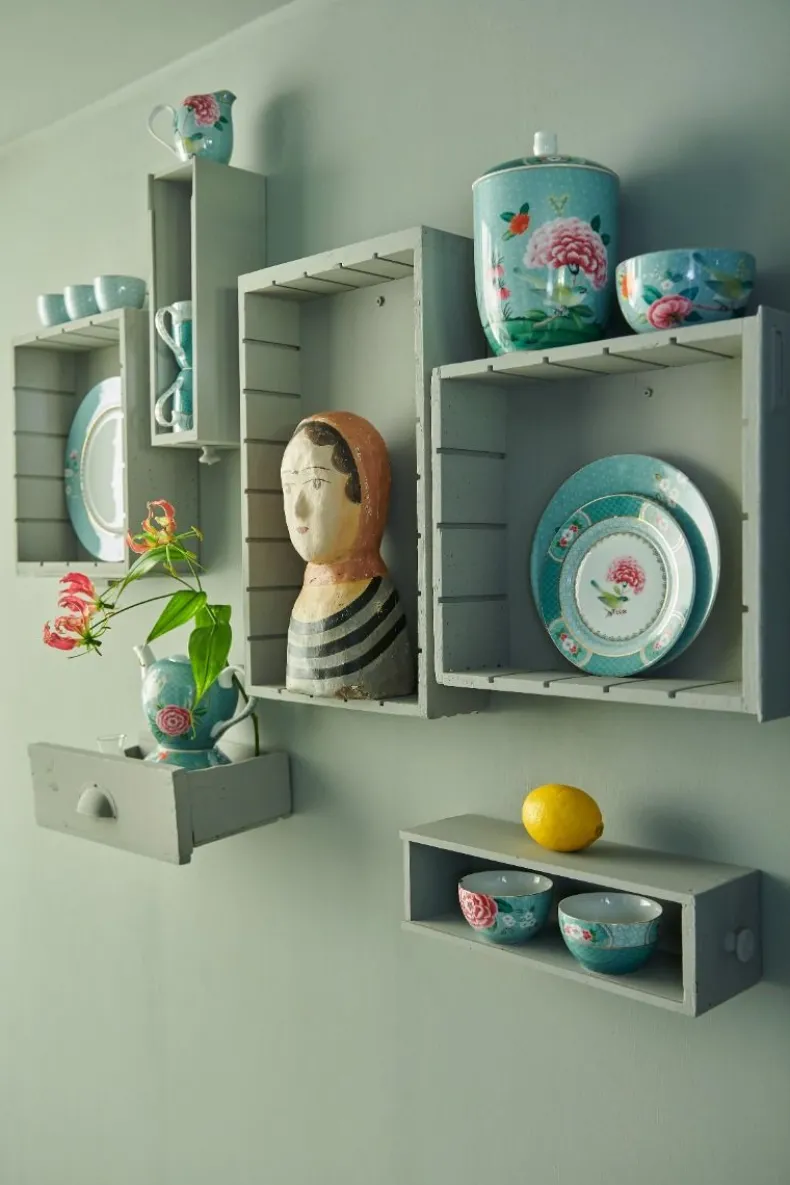 Blushing Birds Thee Set/4 Blauw