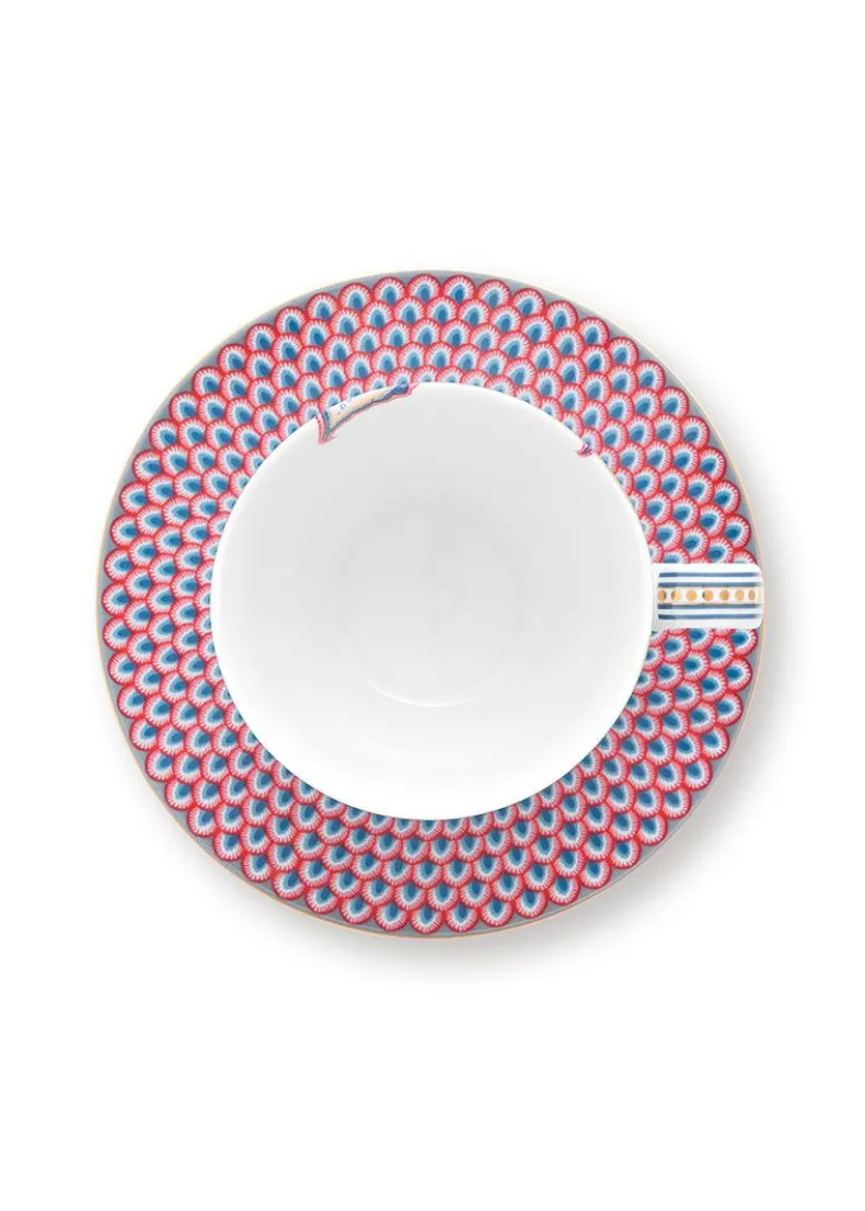 Flower Festival Cappuccino Kop & Schotel Lichtblauw