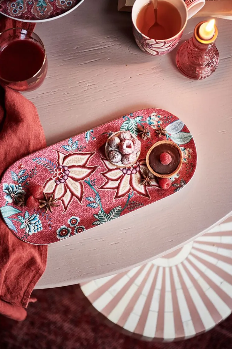 Flower Festival Rechthoekig Taartplateau Donker