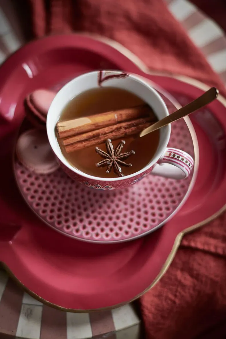 Flower Festival Set/2 Espresso Kop & Schotel Donker