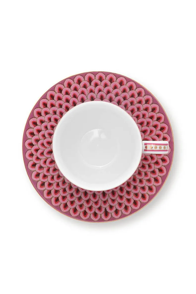 Flower Festival Set/2 Espresso Kop & Schotel Donker