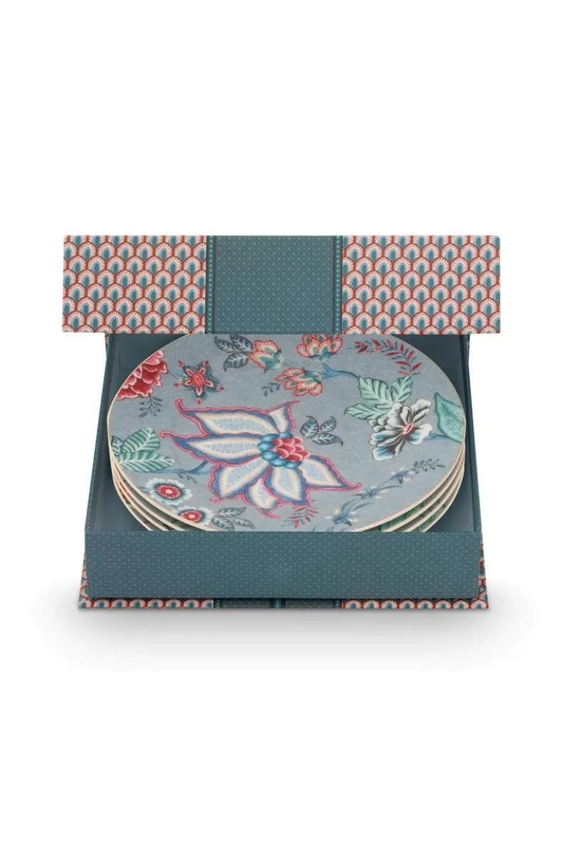 Flower Festival Set/4 Gebaksborden Licht 17Cm