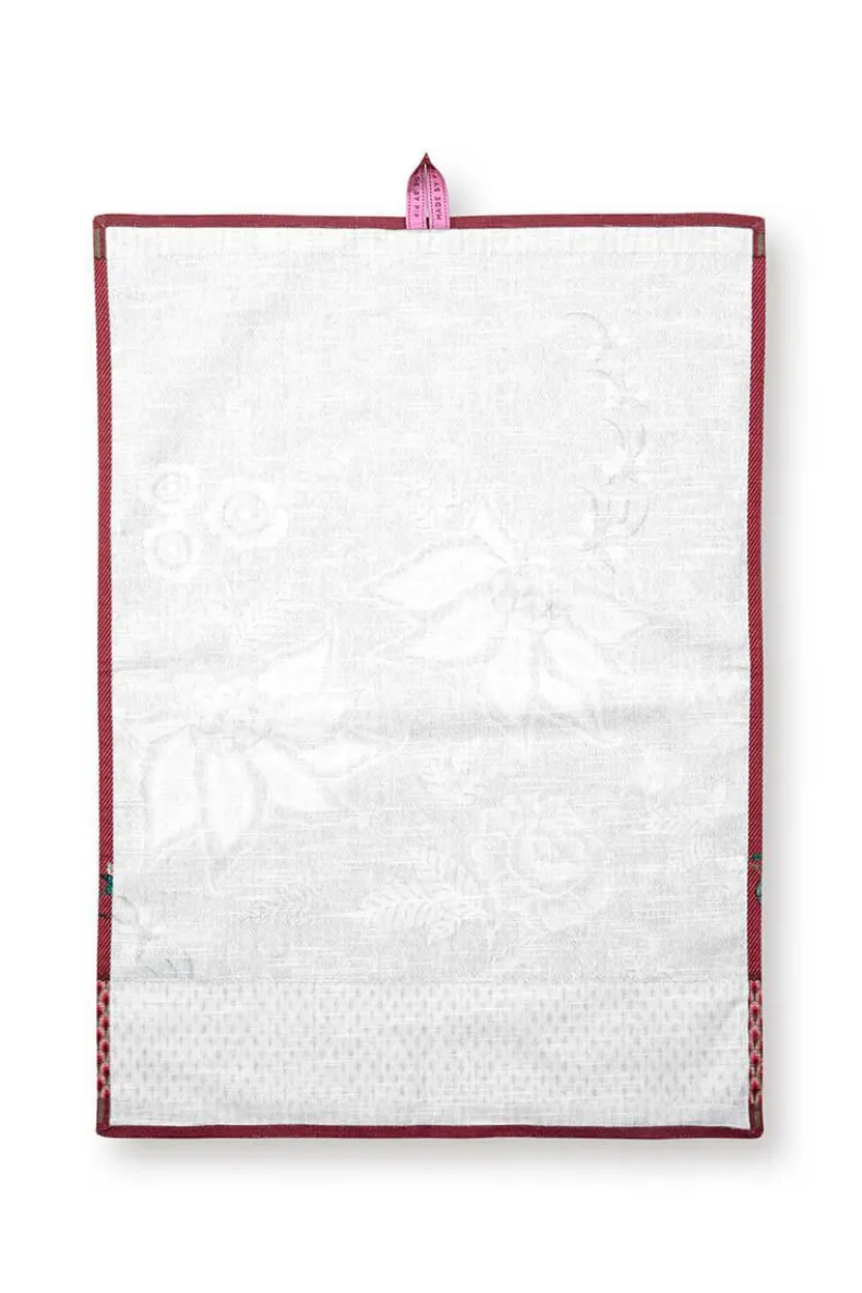 Flower Festival Tea Towel Dark Pink
