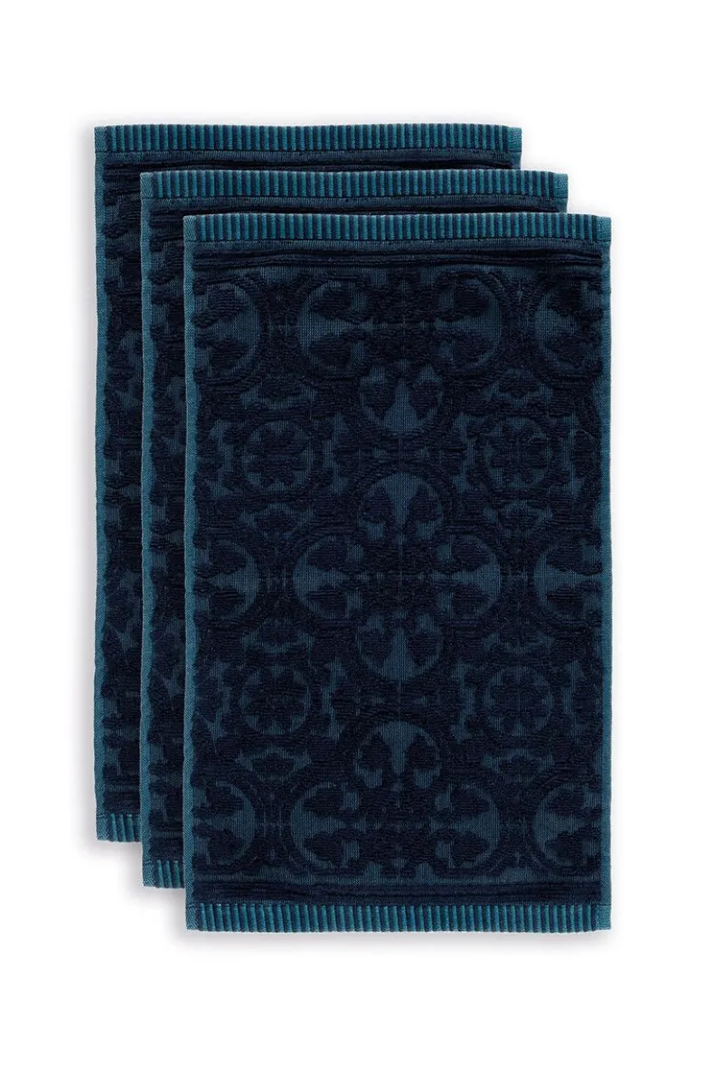 Gastendoek Set/3 Tile De Pip Donker 30X50 Cm