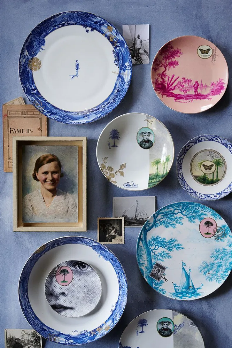 Heritage Gebaksbord Vlinder Blauw 15 Cm