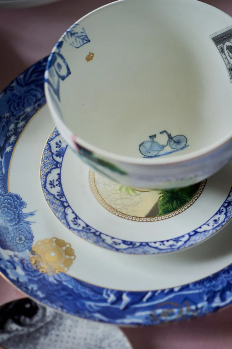 Heritage Gebaksbord Vlinder Blauw 15 Cm