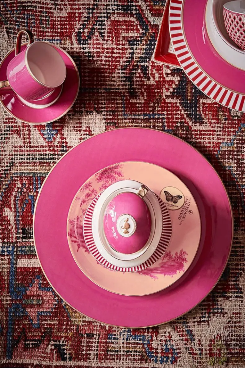 Heritage Gebaksbord Geverfd Roze 18 Cm