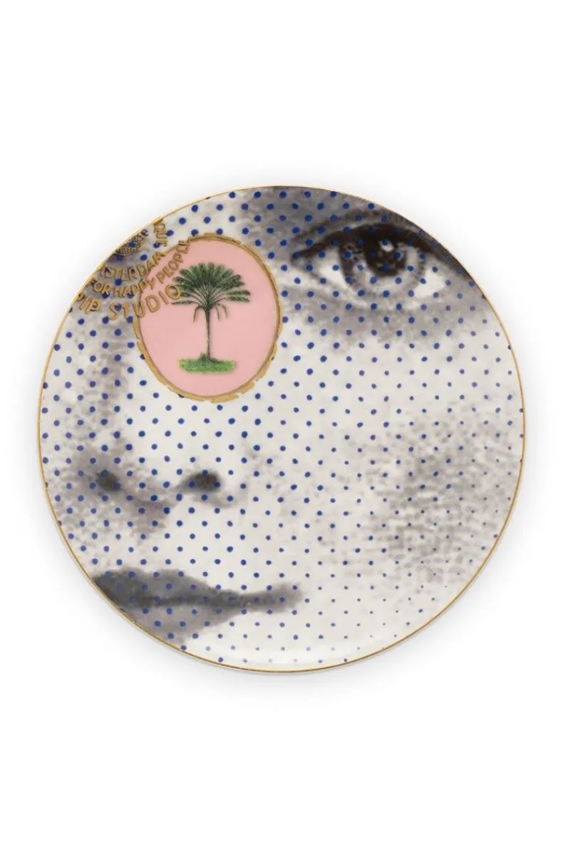 Heritage Petit Four Gezicht Zwart/Wit 12 Cm