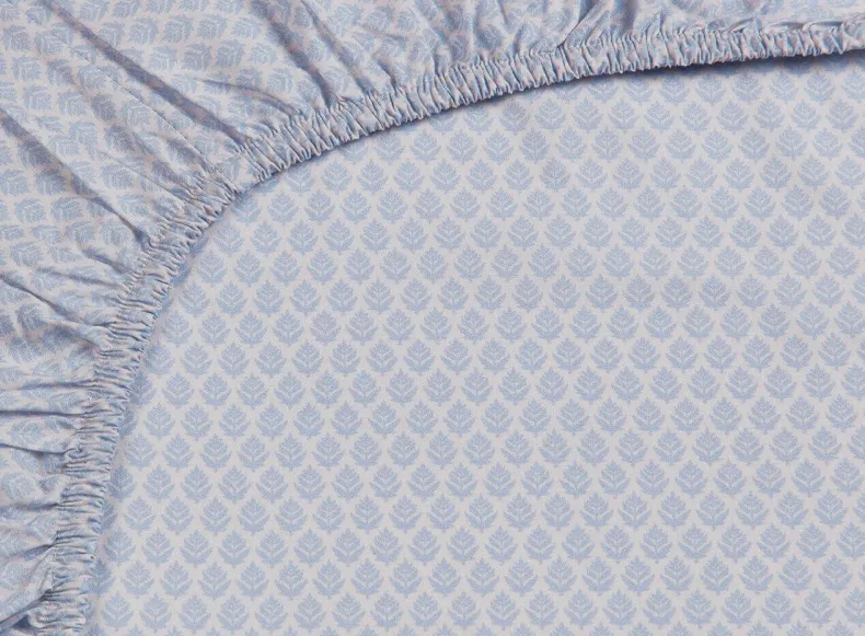 Hoeslaken Thousand Leaves Blauw