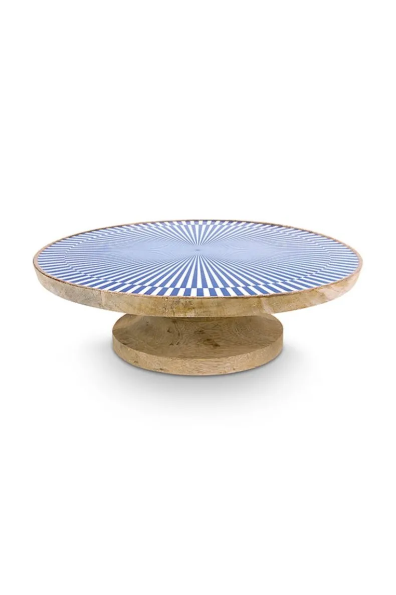 Houten Plateau Blauw 32 Cm