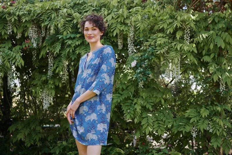 Jurk Flora Firenze Kobalt