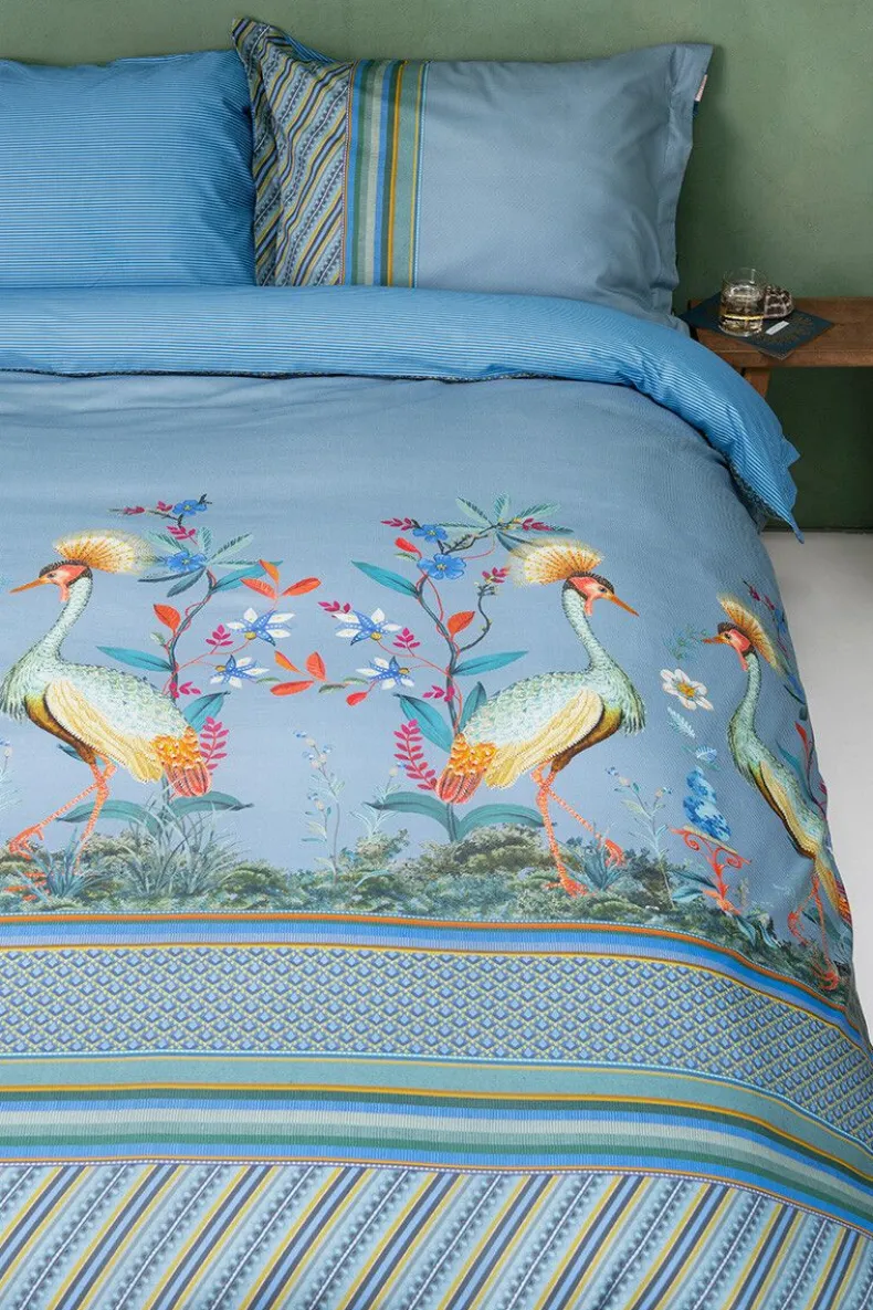 Kussensloop Flirting Birds Blauw