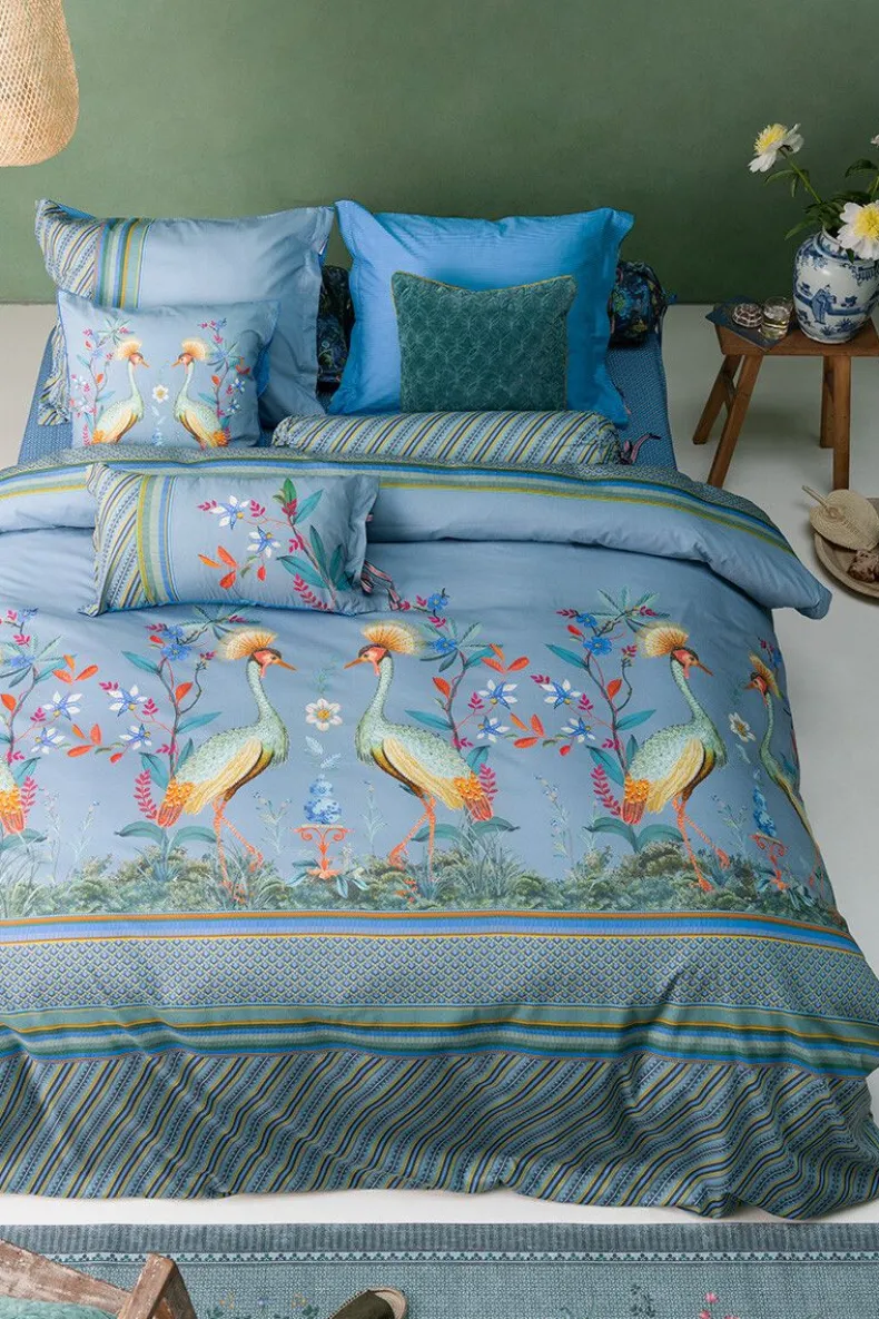 Kussensloop Flirting Birds Blauw