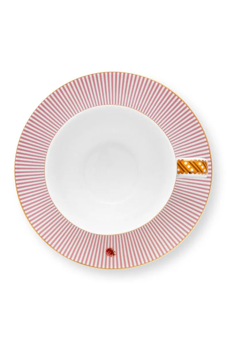 La Majorelle Set/2 Cappuccino Kop & Schotel Roze