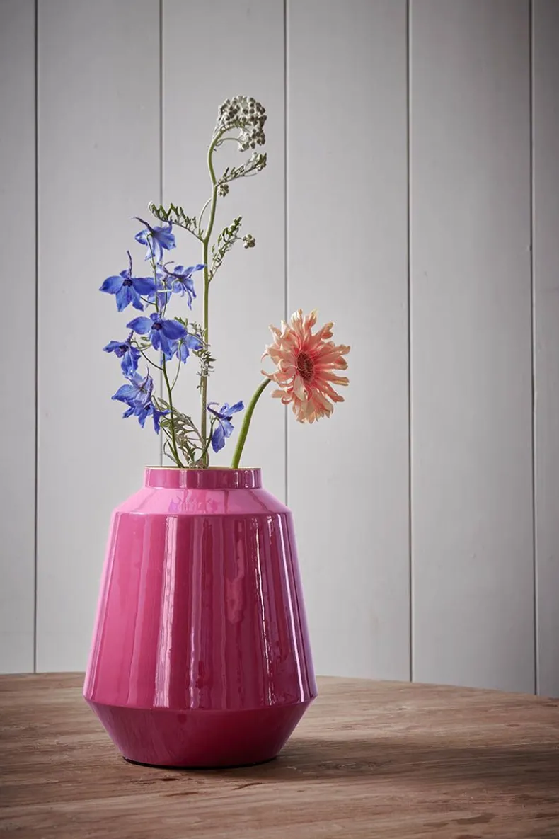 Metalen Vaas Roze 29 Cm
