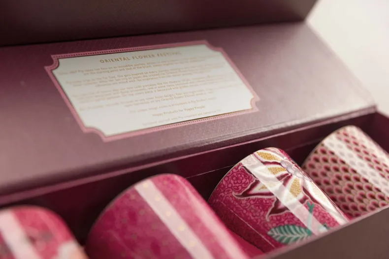 Oriental Flower Festival Set/4 Mokken Donker