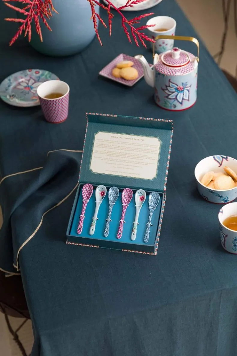 Oriental Flower Festival Set/6 Theelepels