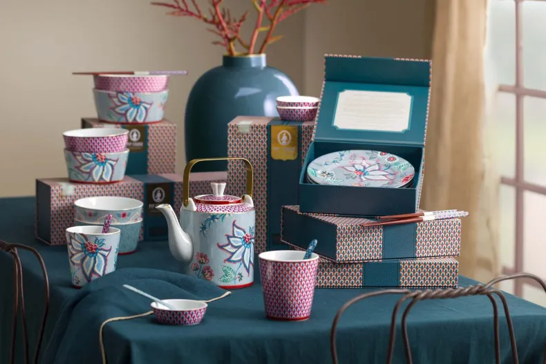 Oriental Flower Festival Set/4 Mokken