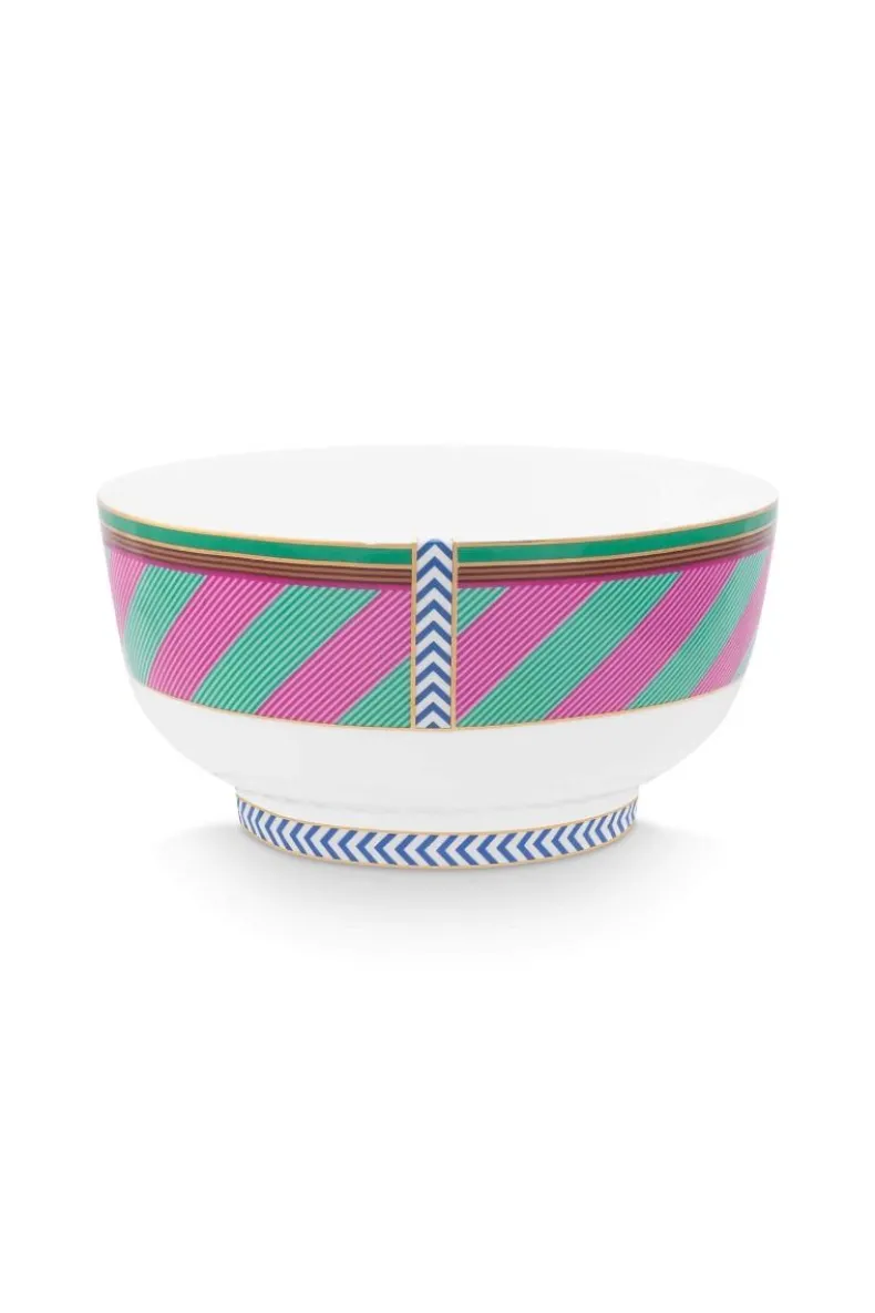 Pip Chique Stripes Kom Roze/Groen 15.5Cm