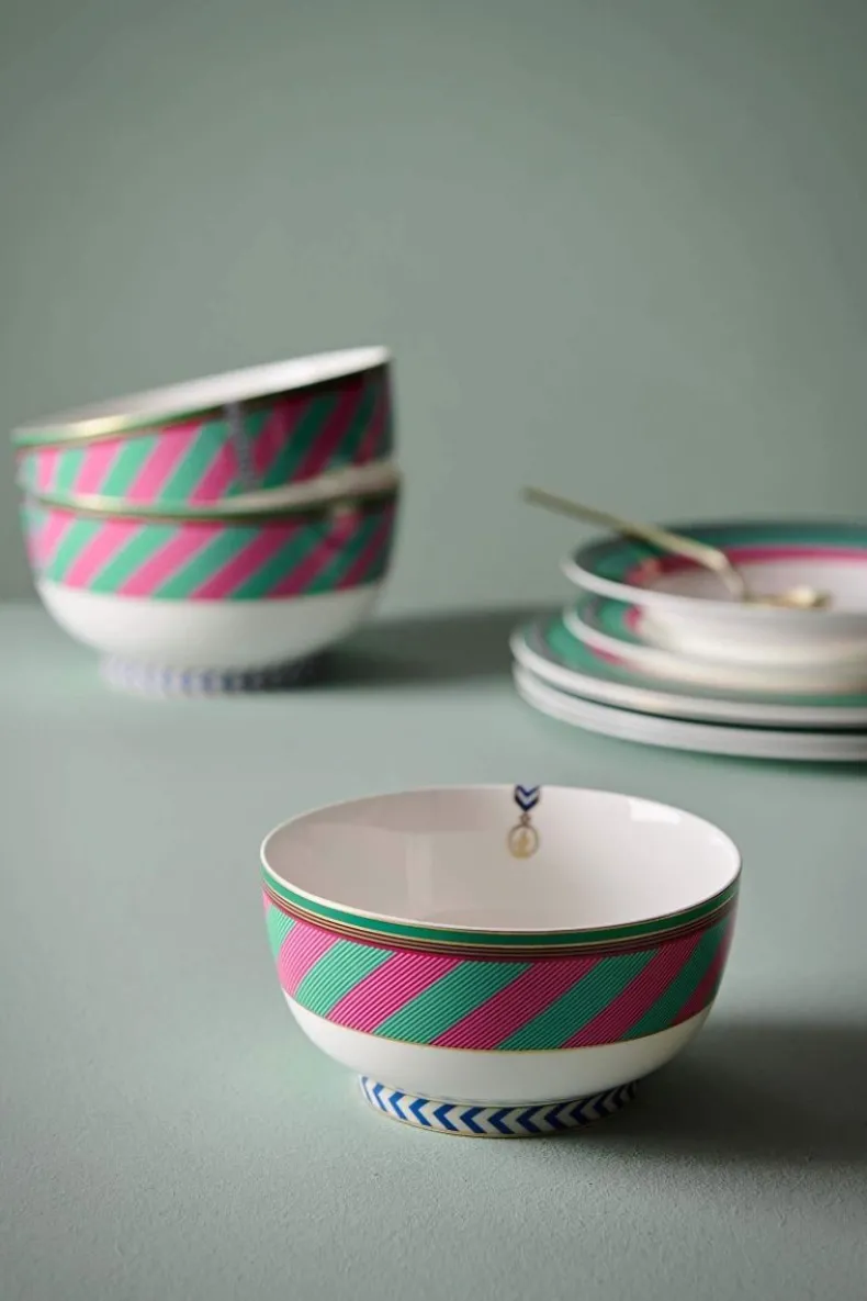 Pip Chique Stripes Kom Roze/Groen 15.5Cm