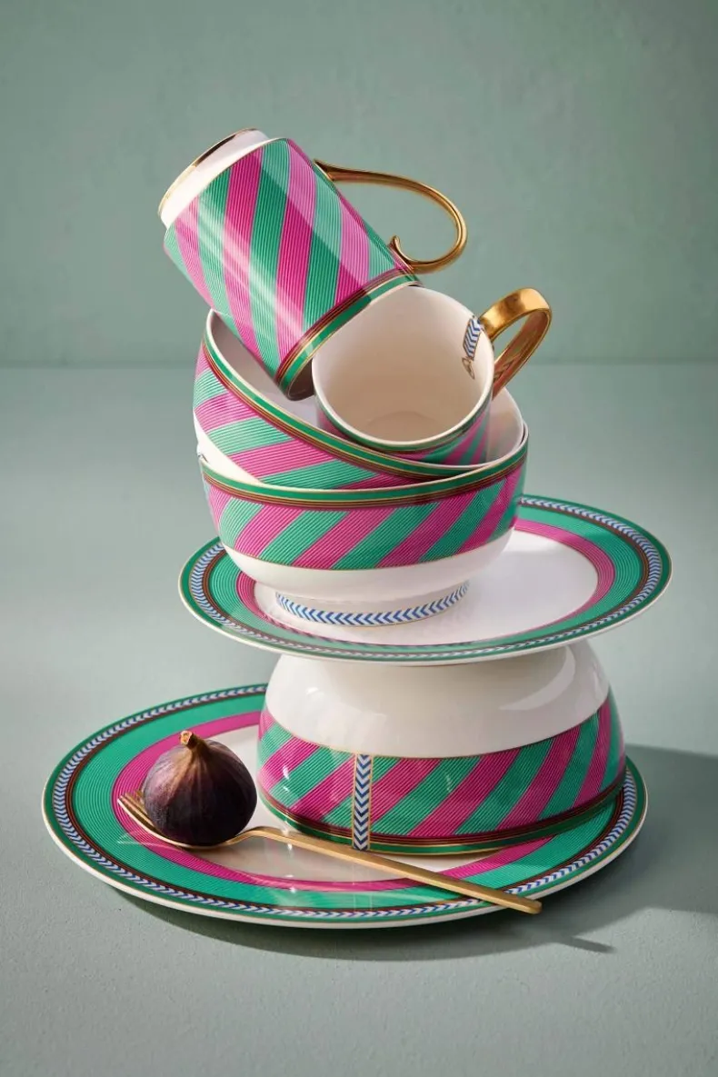 Pip Chique Stripes Mok Groot Roze/Groen 350Ml