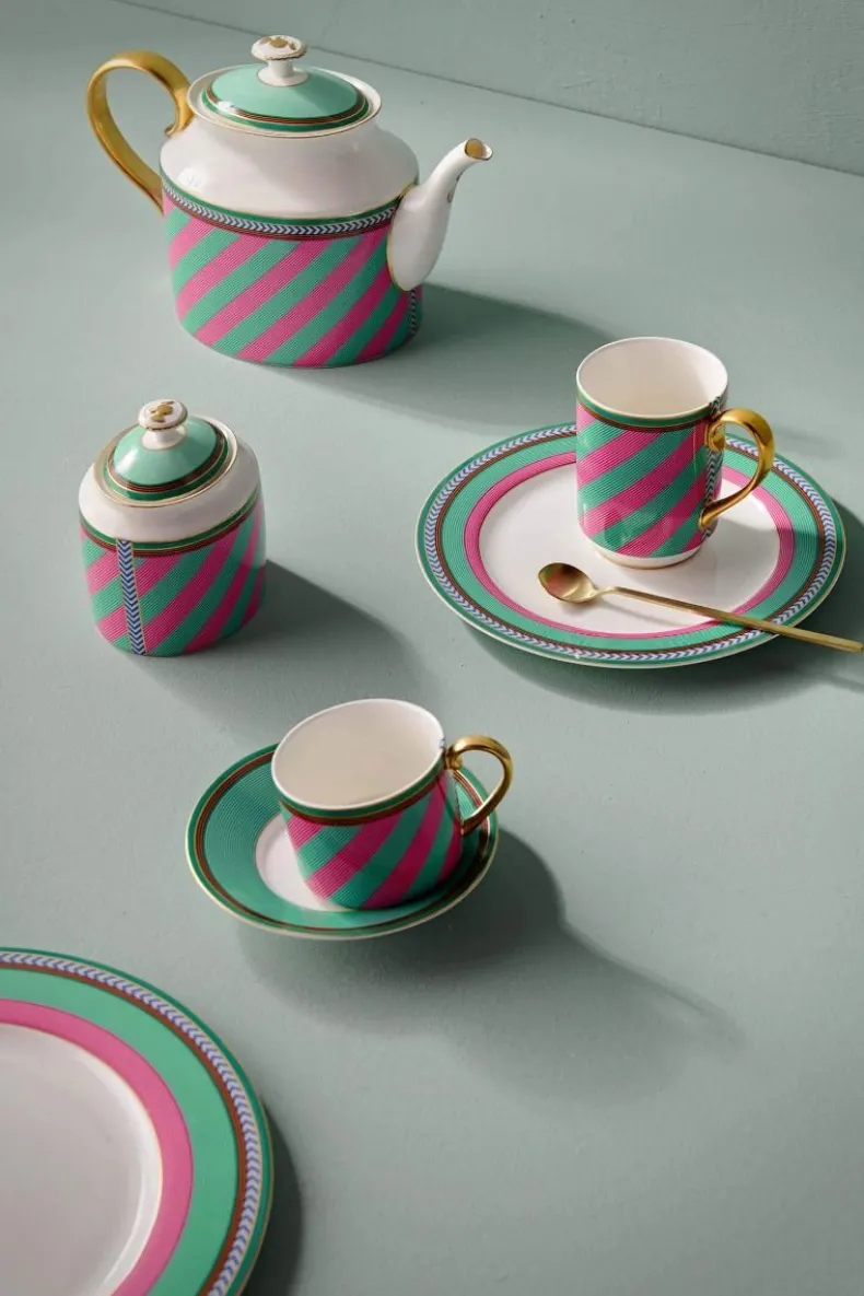 Pip Chique Stripes Mok Groot Roze/Groen 350Ml