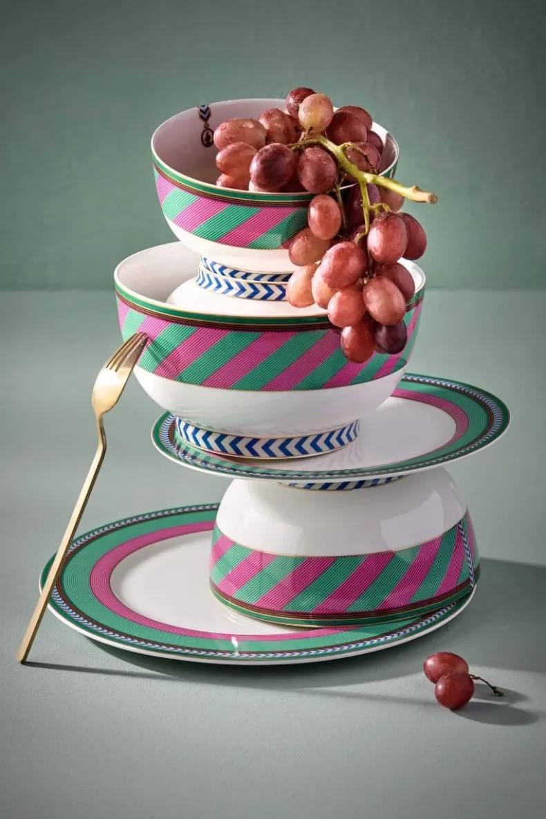 Pip Chique Stripes Dinerbord Roze/Groen 28Cm