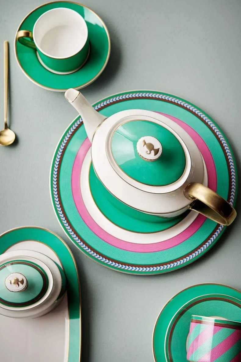 Pip Chique Stripes Dinerbord Roze/Groen 28Cm