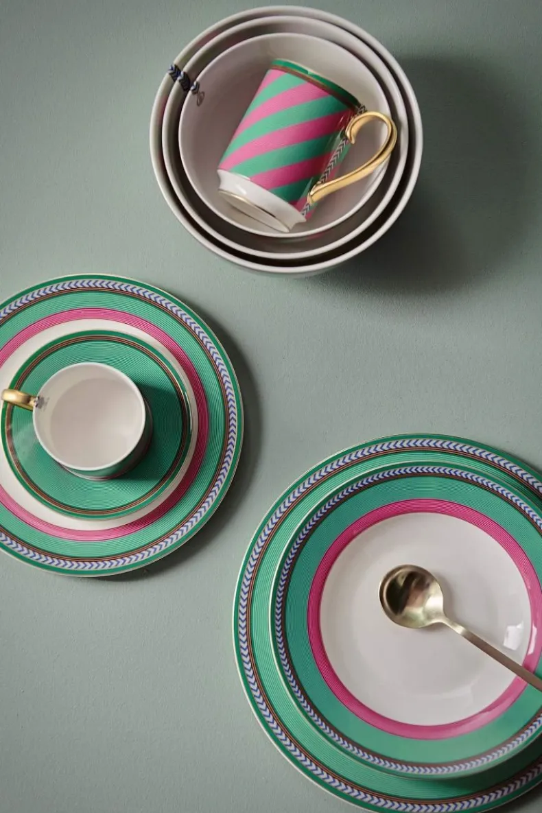 Pip Chique Stripes Dinerbord Roze/Groen 28Cm