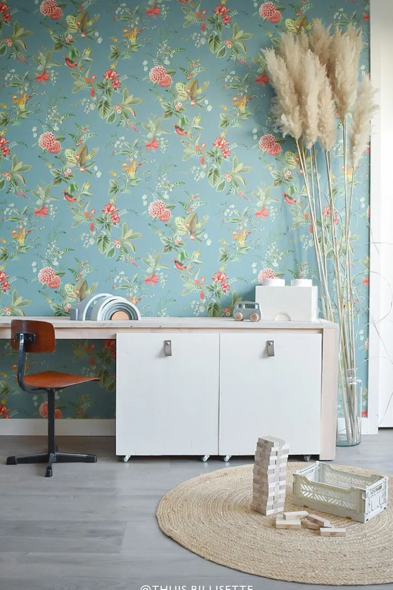 Pip Studio Floris Vliesbehang Petrol