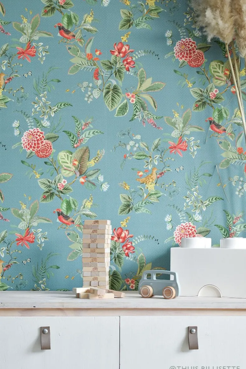 Pip Studio Floris Vliesbehang Petrol