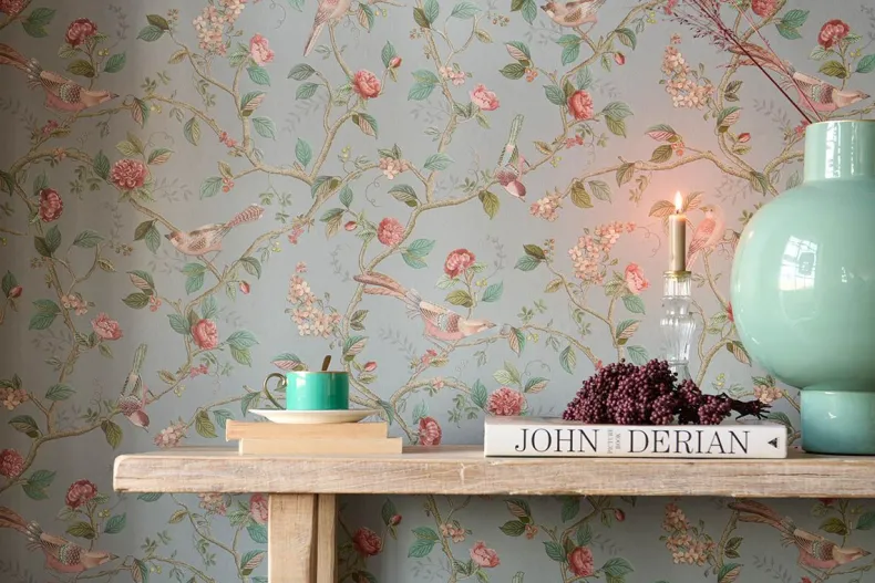 Pip Studio Good Nightingale Vliesbehang Licht Blauw/