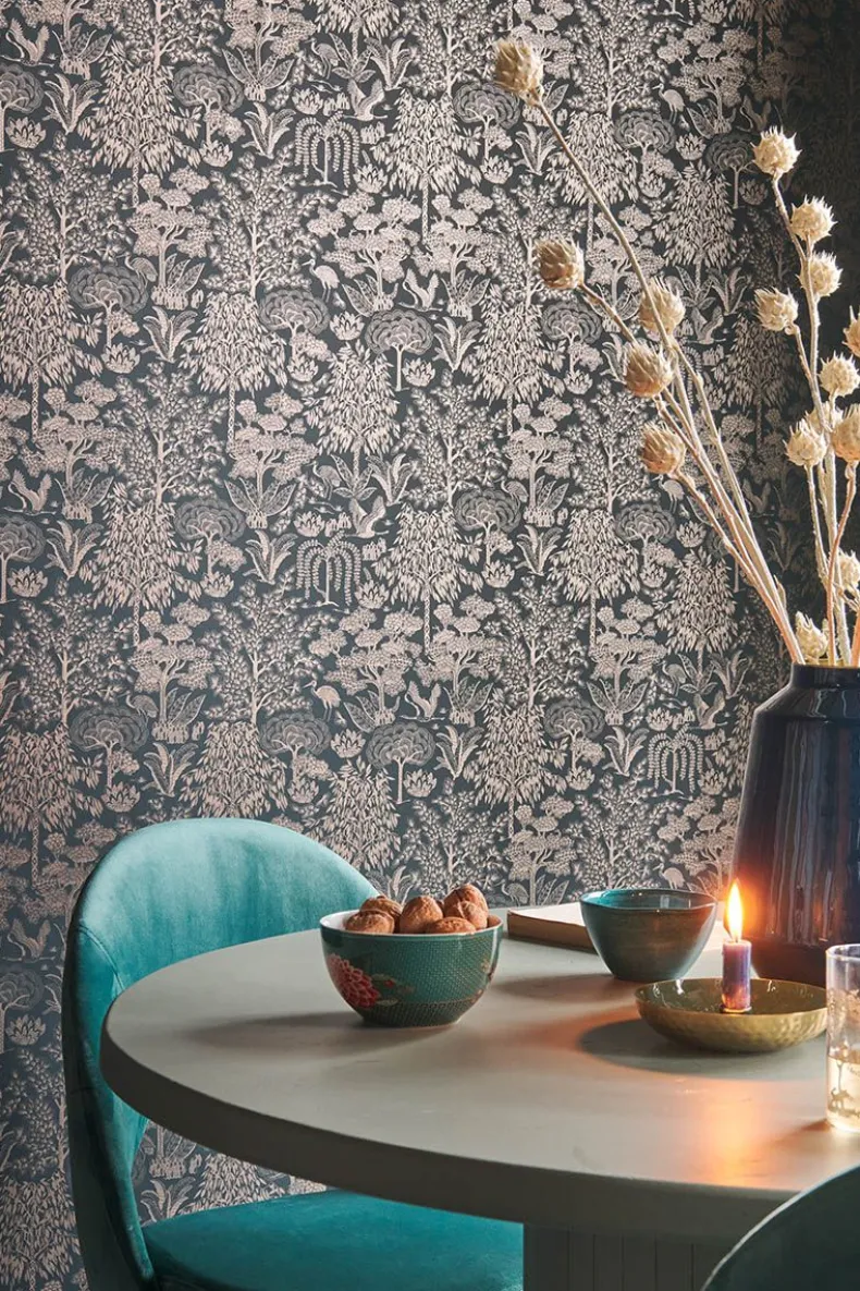 Pip Studio Origami Tree Vliesbehang Donker /Rose Goud