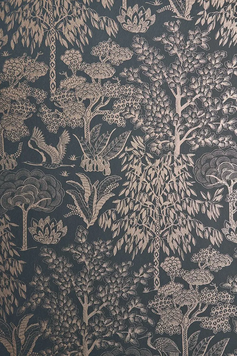 Pip Studio Origami Tree Vliesbehang Donker /Rose Goud