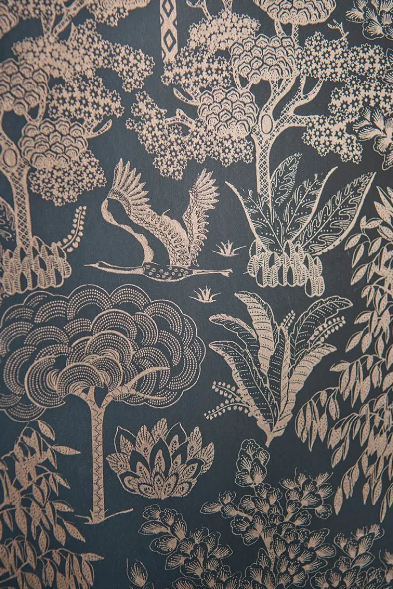 Pip Studio Origami Tree Vliesbehang Donker /Rose Goud