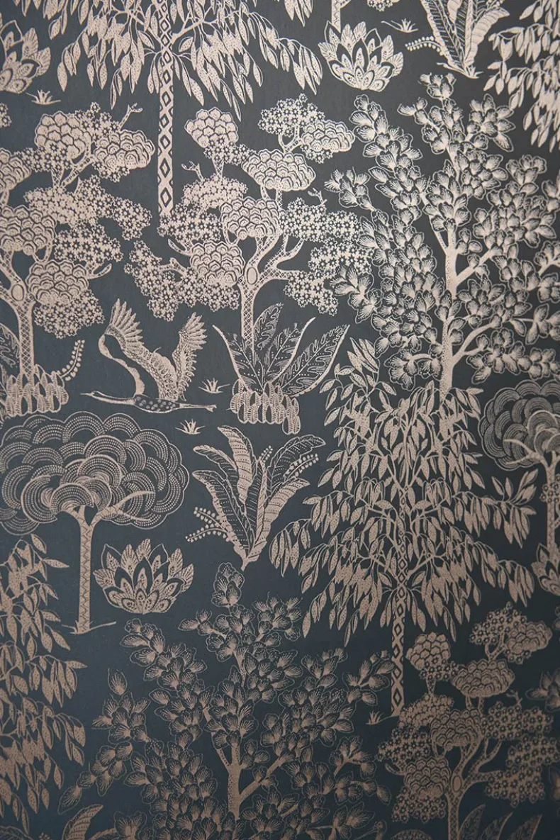 Pip Studio Origami Tree Vliesbehang Donker /Rose Goud