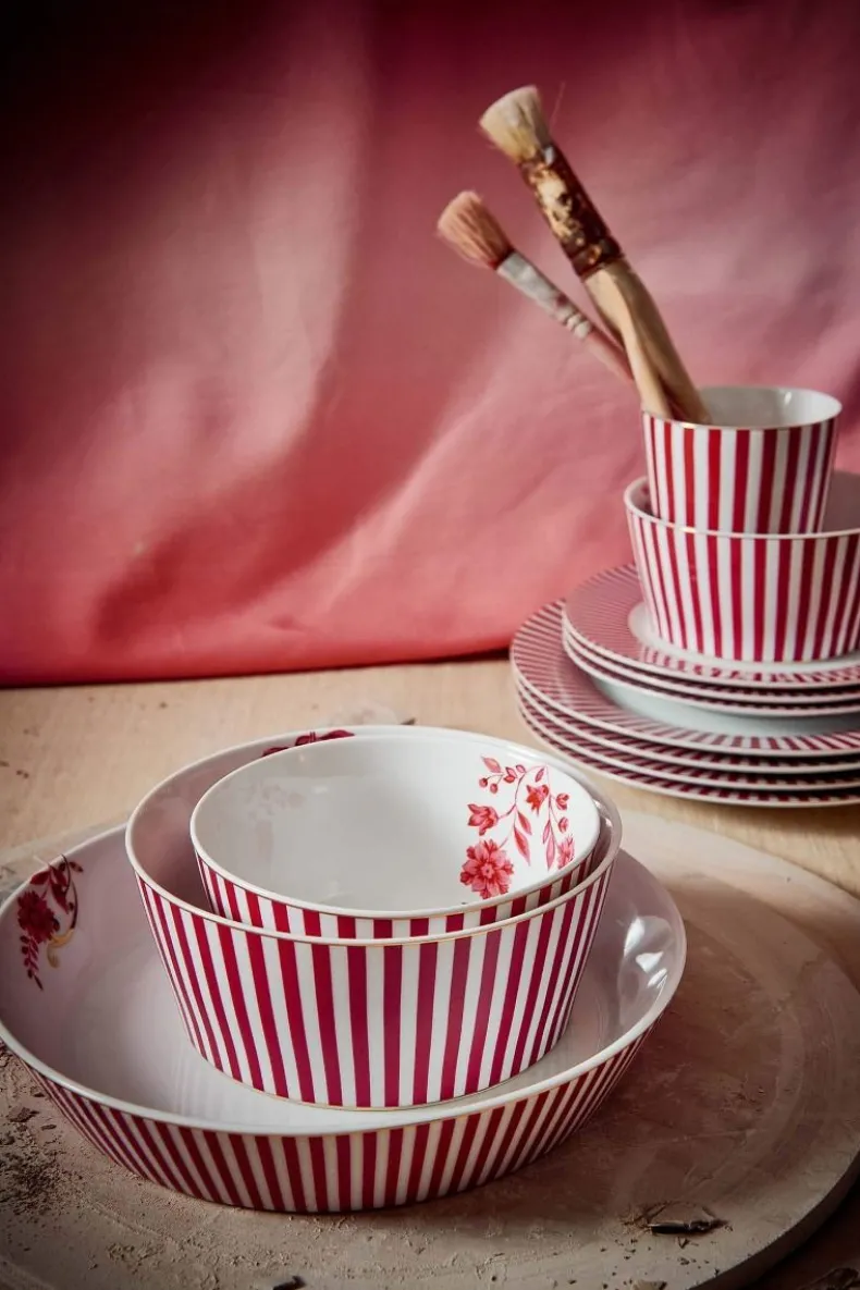 Royal Stripes Diep Bord Donkerroze 21.5Cm