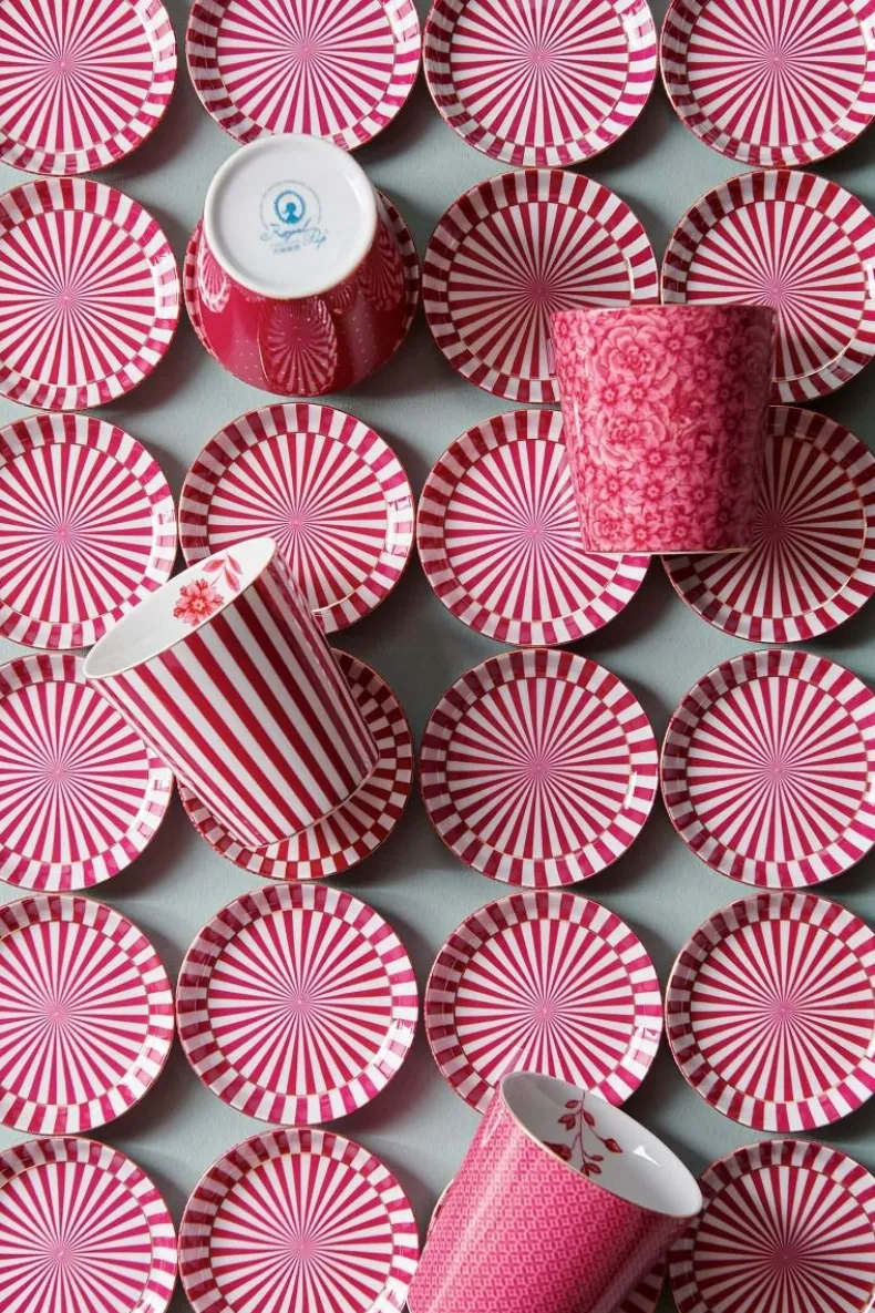 Royal Stripes Mok Bloemen & Theetip Donker