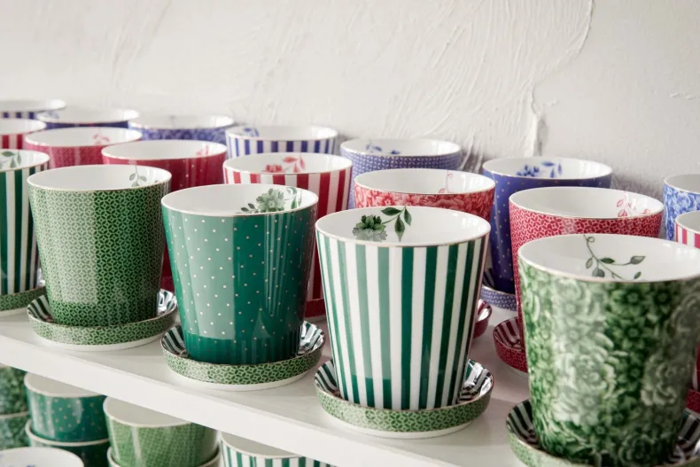 Royal Stripes Mok Tegels & Theetip Groen