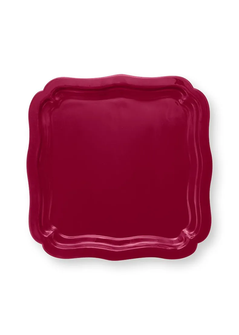 Vierkante Schaal Geemailleerd Donker