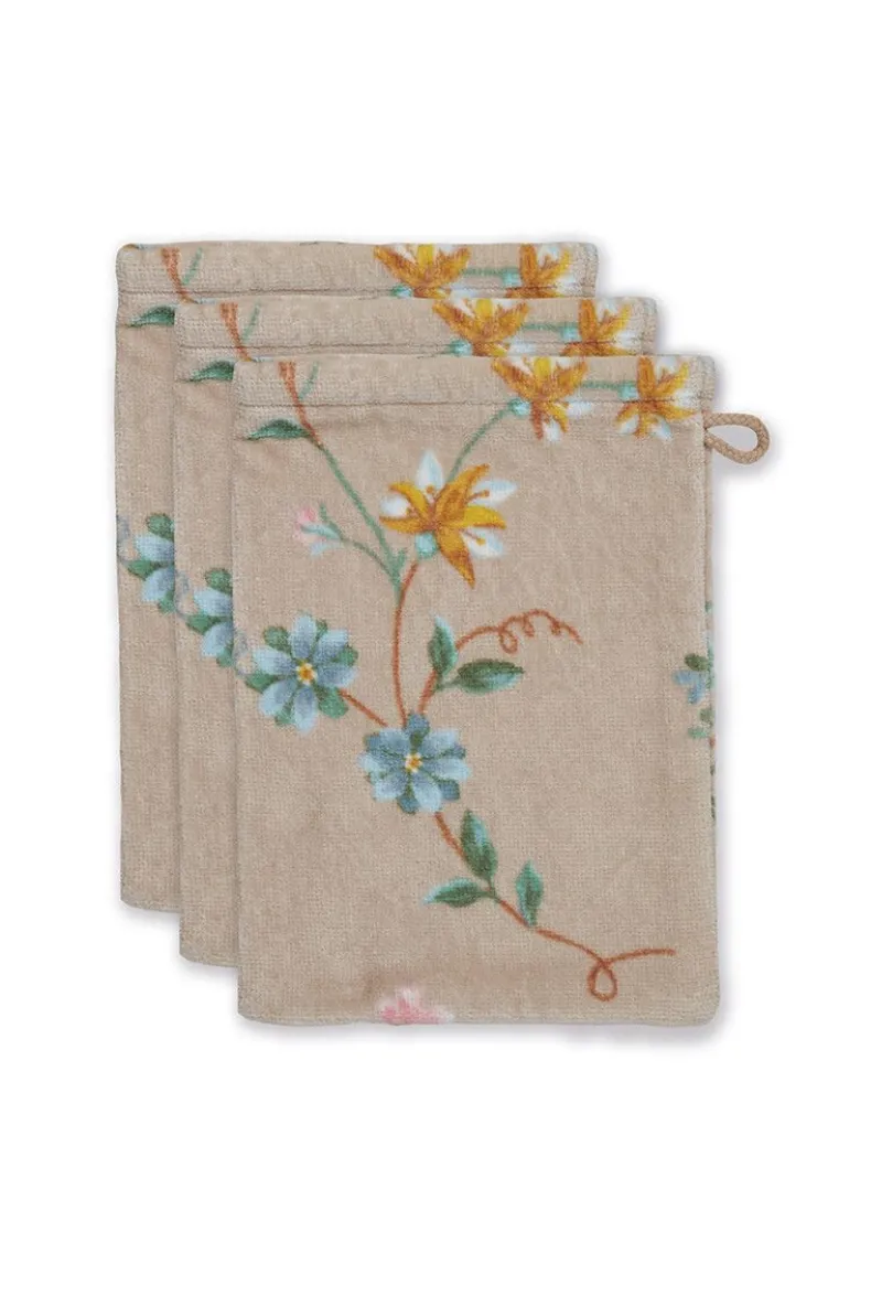 Washandje Set/3 Les Fleurs 16X22 Cm