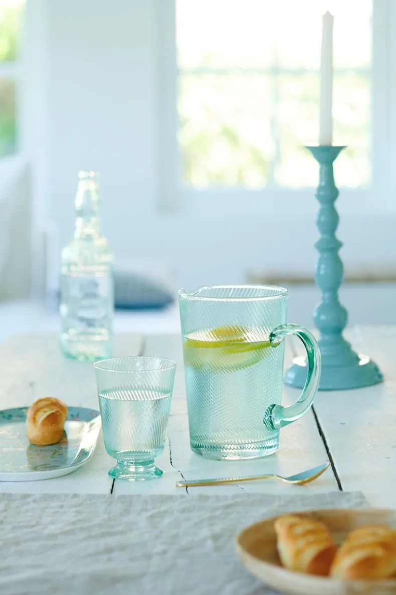 Water Glas Gedraaid Blauw