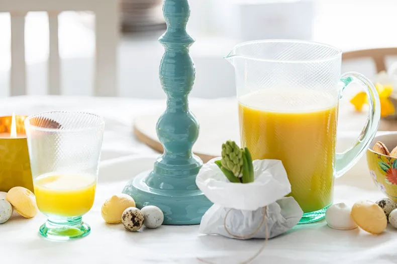 Water Glas Gedraaid Blauw